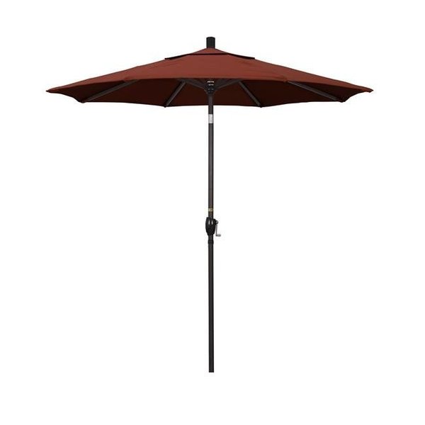 California Umbrella California Umbrella GSPT758117-5440 7.5 ft. Aluminum Market Umbrella Push Tilt - Bronze-Sunbrella-Terracotta GSPT758117-5440